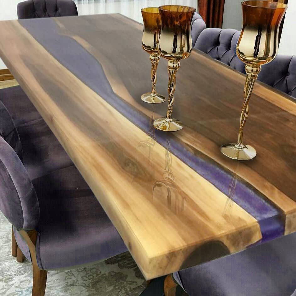 ولید انواع میز های ترکیبی چوب و رزین اپوکسی