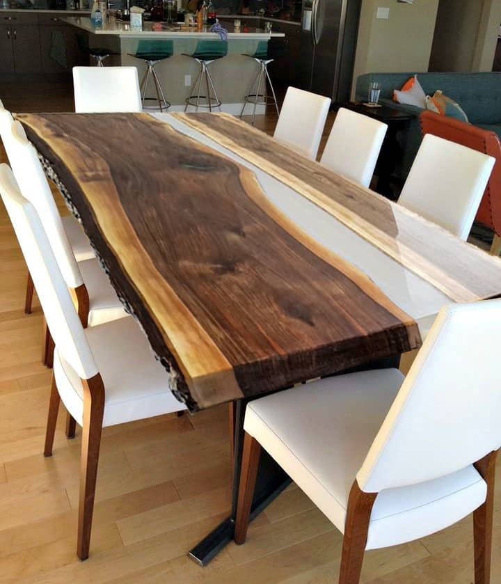 ولید انواع میز های ترکیبی چوب و رزین اپوکسی